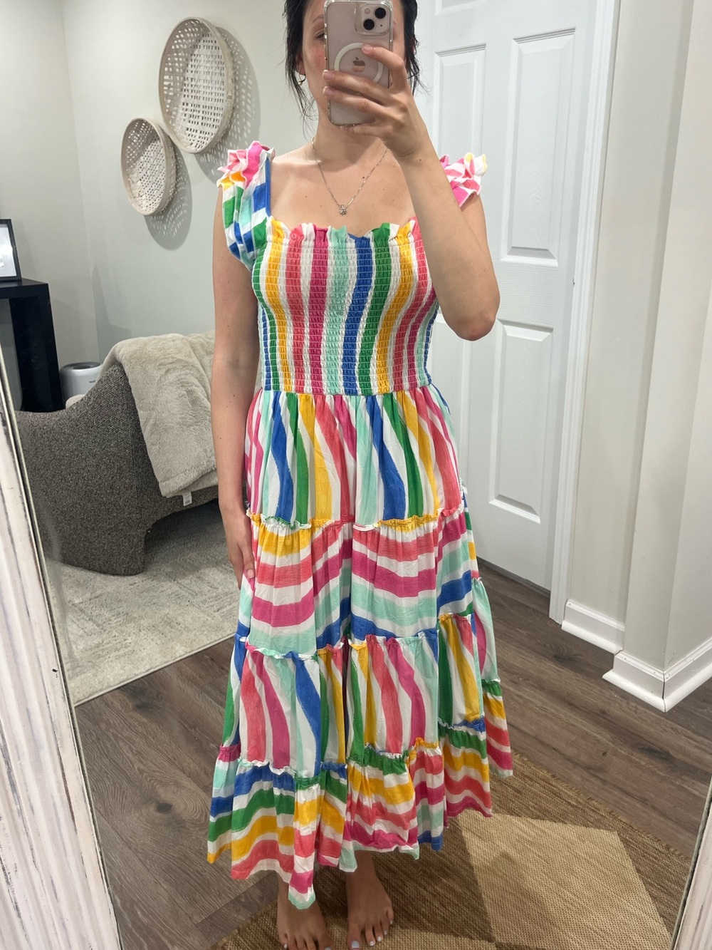 Crown & Ivy Rainbow Smocked Dress
